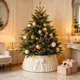 Amorly 43Cm Christmas Tree Collar, Plush Tree Collar Tree Stand Cover Xmas Tree Ring Stand Tree Basket Skirt For Winter Home Decorations - thumbnail 4