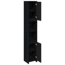 Berkfield Bathroom Cabinet Black Oak 30X30X183,5 Cm Engineered Wood - thumbnail 5