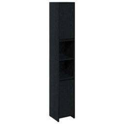 Berkfield Bathroom Cabinet Black Oak 30X30X183,5 Cm Engineered Wood - thumbnail 2