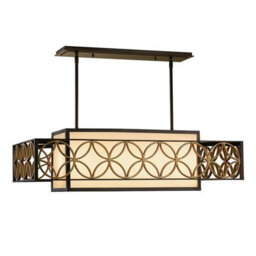 Elegant 4 Bulb Chandelier Light In Heritage Bronze And Parissiene Gold With Led E27 Socket