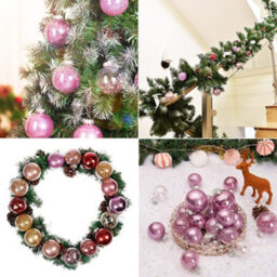 Casaria Fillable Christmas Baubles Set Of 24 Clear 6Cm, Pink - thumbnail 3