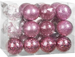 Casaria Fillable Christmas Baubles Set Of 24 Clear 6Cm, Pink - thumbnail 5