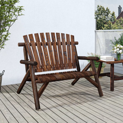 Berkfield 2-Seater Garden Bench 119X85X98 Cm Solid Wood Spruce - image 1