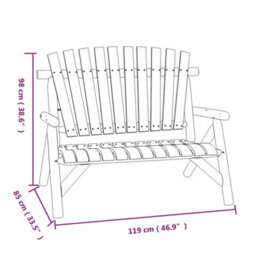 Berkfield 2-Seater Garden Bench 119X85X98 Cm Solid Wood Spruce - thumbnail 6