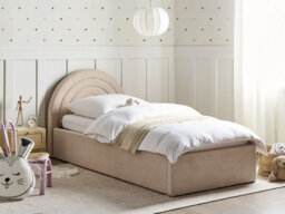 Beliani Kids Ottoman Bed Boucle Anet 90 X 200 Cm (Eu Single) Beige - thumbnail 2