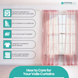 "Neel Blue Voile Curtains Slot Top, 2 Curtains, Rose Gold - 56"" Width X 81"" Drop" - thumbnail 3