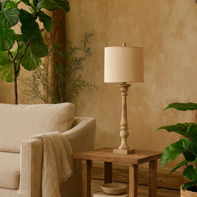 Wyld Haus Thornvale Candlestick Tall Table Lamp With Linen Shade - image 1