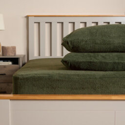 Ohs 2 Pack Thermal Teddy Fleece Pillowcase Cover - Woodland Green