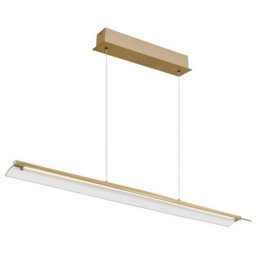 Luminosa Lighting Luminosa Muriella Bar Pendant Ceiling Light Brass-Coloured Matt Satined Glass Shade Led 3000K