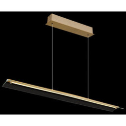 Luminosa Lighting Luminosa Muriella Bar Pendant Ceiling Light Brass-Coloured Matt Satined Glass Shade Led 3000K - thumbnail 4