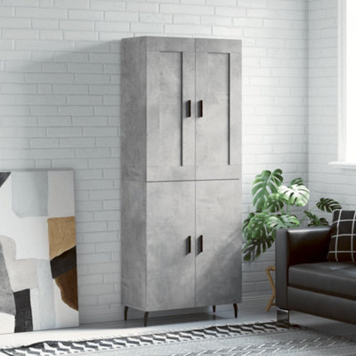 Berkfield Highboard Concrete Grey 69.5X34X180 Cm Engineered Wood - image 1
