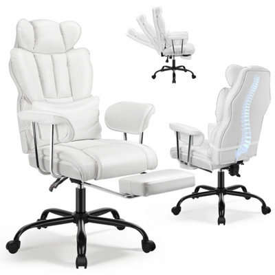 White Heavy Duty Executive Desk Chair High Back Office - image 1