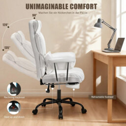 White Heavy Duty Executive Desk Chair High Back Office - thumbnail 6