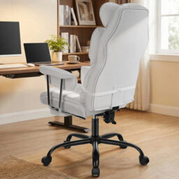 White Heavy Duty Executive Desk Chair High Back Office - thumbnail 3