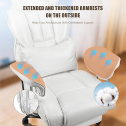 White Heavy Duty Executive Desk Chair High Back Office - thumbnail 4