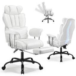 White Heavy Duty Executive Desk Chair High Back Office