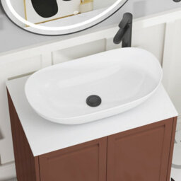 Royal Bathrooms Royal Bathroom Elmore 700mm Terracotta Clay Wall Mounted Bathroom Vanity Unit 2 Drawer Plain White Worktop With Cesar Basin - thumbnail 4
