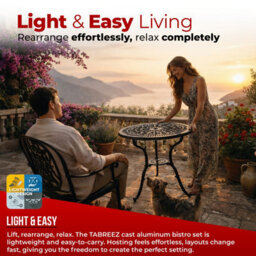 Centurion Supports Tabreez Black Garden And Patio Cast Aluminium Bistro Table - thumbnail 7