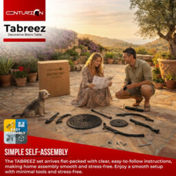 Centurion Supports Tabreez Black Garden And Patio Cast Aluminium Bistro Table - thumbnail 8