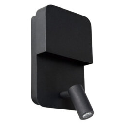 Lucide Boxer Wall Light With Led Reading Light And Usb Charging Port Black - thumbnail 3