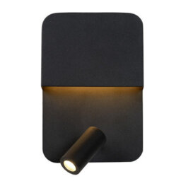 Lucide Boxer Wall Light With Led Reading Light And Usb Charging Port Black - thumbnail 5