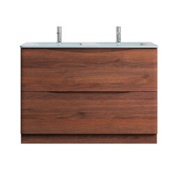 Plum&clay Eden Redwood Floorstanding Vanity Unit With White Glass Basin (W)1200mm - thumbnail 2