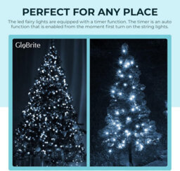 Globrite 30M 300 Led Fairy Lights Cool White Plug In Indoor Outdoor String Lights With 8 Modes - thumbnail 7