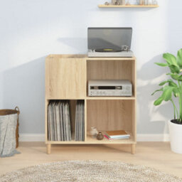 Berkfield Record Cabinet Sonoma Oak 84.5X38X89 Cm Engineered Wood - thumbnail 3