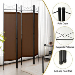 4 Panel Folding Freestanding Privacy Room Divider Partition - thumbnail 2
