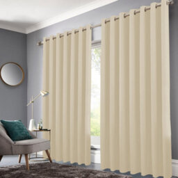 Bedlooms Cream Blackout Curtains Living Room Bedroom Thermal Insulated Curtain (Pair) 90 X 90 Inches With Tie Backs Two - thumbnail 2