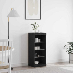 Berkfield Sideboard With Led Lights Black Oak 41X37X100 Cm