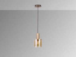 Luminosa Lighting Luminosa Venize Slim Pendant Ceiling Light Copper, Amber 1Xe27 - Uk Stock - thumbnail 3