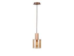 Luminosa Lighting Luminosa Venize Slim Pendant Ceiling Light Copper, Amber 1Xe27 - Uk Stock - thumbnail 4