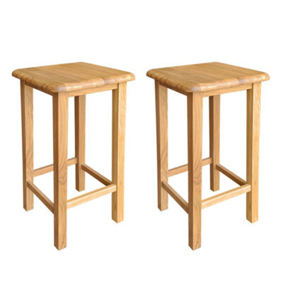 Hallowood Furniture Pair Of Waverly Oak Breakfast Bar Stool - image 1
