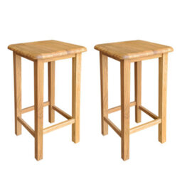 Hallowood Furniture Pair Of Waverly Oak Breakfast Bar Stool - thumbnail 1