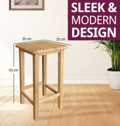 Hallowood Furniture Pair Of Waverly Oak Breakfast Bar Stool - thumbnail 3