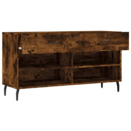 Berkfield Industrial Shoe Bench Smoked Oak 102X35X55 Cm Engineered Wood - thumbnail 5