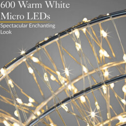 Christow Lighted Wreath Christmas Decoration 600 Warm White Micro Led Timer H45Cm - thumbnail 3
