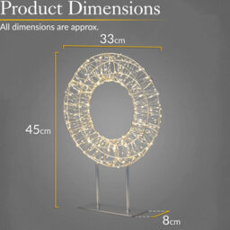 Christow Lighted Wreath Christmas Decoration 600 Warm White Micro Led Timer H45Cm - thumbnail 6