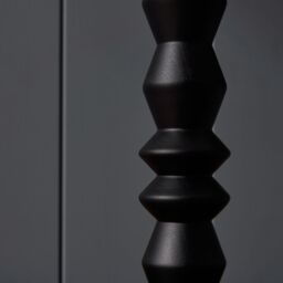 Inlight Patos Spindle Round Matt Black & Natural Wood Effect Table Lamp - thumbnail 6