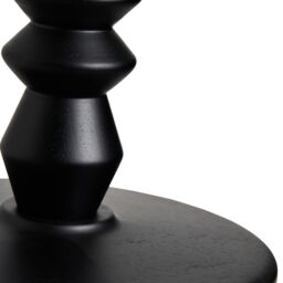 Inlight Patos Spindle Round Matt Black & Natural Wood Effect Table Lamp - thumbnail 7