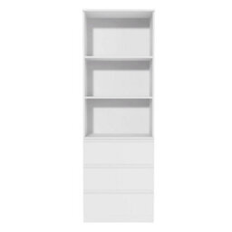 3 Tier Bookcase With Shelving Drawers For Storage Bookshelf Living Room Office - White - thumbnail 5