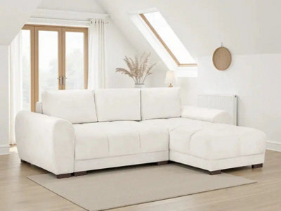 Darnall Azzuro Grey Universal Corner Sofa Bed In Grey, Mocha And Cream Colours - image 1