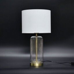 First Choice Lighting Set Of 2 Walpole - Fluted Glass Brass Table Lamps With Ivory  Shade - thumbnail 6