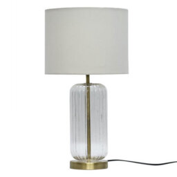 First Choice Lighting Set Of 2 Walpole - Fluted Glass Brass Table Lamps With Ivory  Shade - thumbnail 2