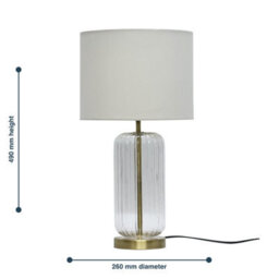 First Choice Lighting Set Of 2 Walpole - Fluted Glass Brass Table Lamps With Ivory  Shade - thumbnail 7