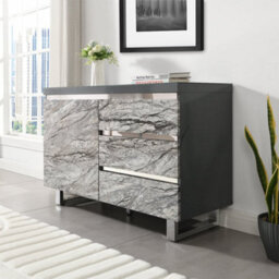 Furniture in Fashion Melange Sydney Small Sideboard With 1 Door 3 Drawer In Grey - thumbnail 1