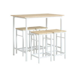 Sobuy Ogt11-Nw,5 Piece Breakfast Bar Set 1 Table And 4 Stools  Kitchen Dining Furniture,wood Effect,w100Xd60Xh87 - thumbnail 1