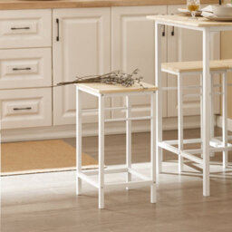Sobuy Ogt11-Nw,5 Piece Breakfast Bar Set 1 Table And 4 Stools  Kitchen Dining Furniture,wood Effect,w100Xd60Xh87 - thumbnail 5
