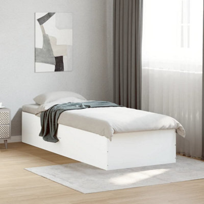 Berkfield Bed Frame Without Mattress White 75X190 Cm Small Single Engineered Wood - image 1